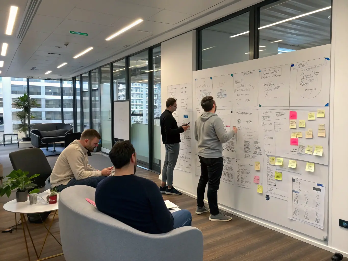 A project manager overseeing a team of developers working on a software project, highlighting Xorbiz Technologies' ability to provide project-based staffing solutions.