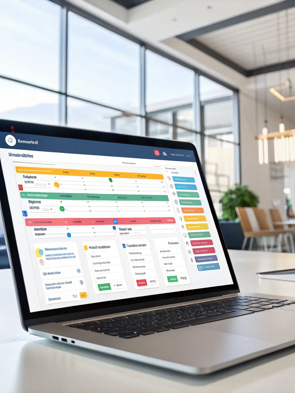 A clean, modern interface of a project management software dashboard, showcasing task assignments, progress tracking, and team collaboration features, used by Xorbiz Technologies to improve team efficiency.